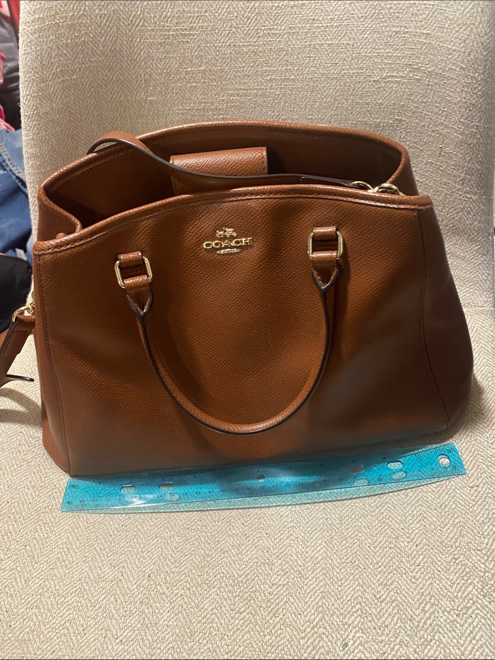 Coach Brown Leather Satchel with Gold Hardware